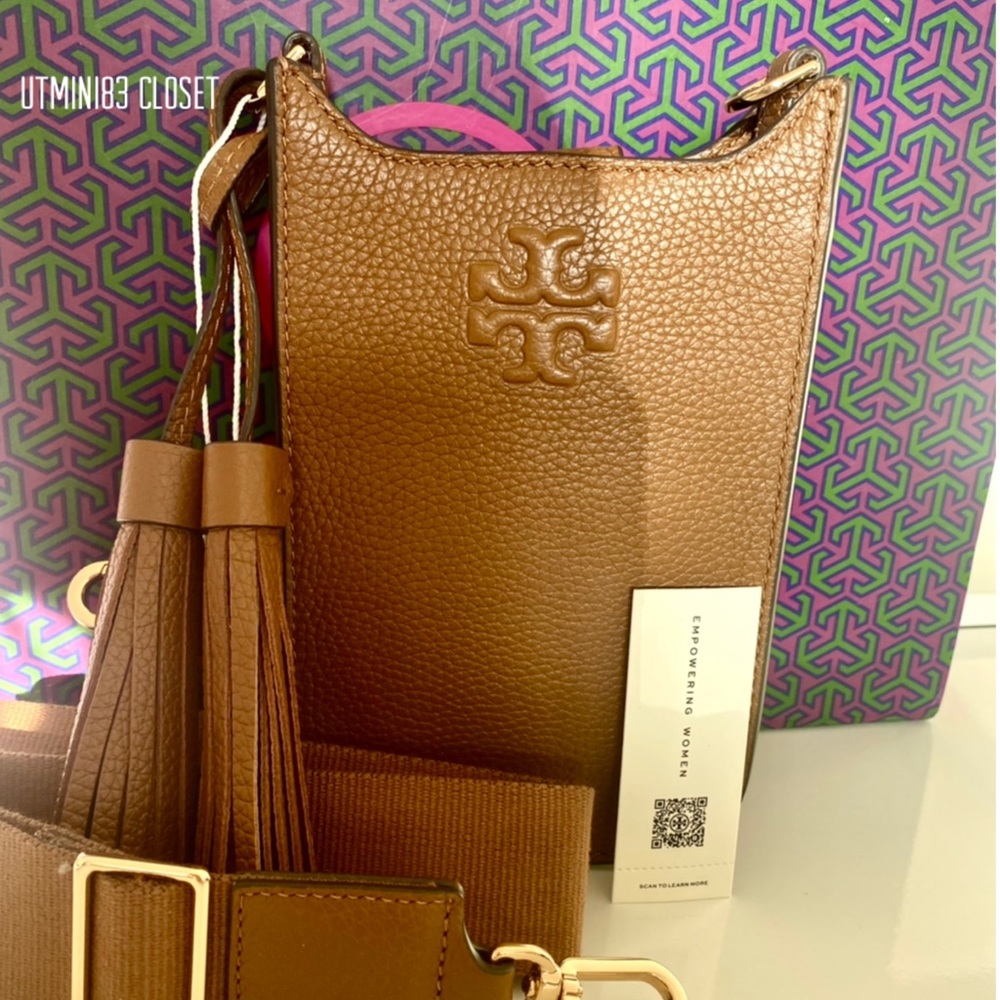 🍀🎀NEW🎀Tory Burch Thea CellPhone crossbody bag/shoulder bag/leather - Picture 2 of 12